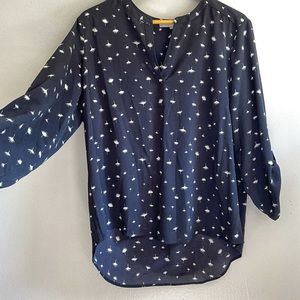 Daniel Rainn Koda Split Neck Waterman Blouse - Black